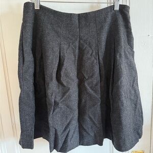 Madewell Charcoal Pleated Wool Skirt